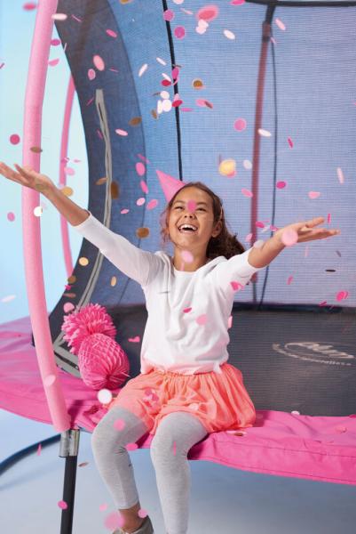 Plum 305cm Colours Springsafe Trampoline with net, pink